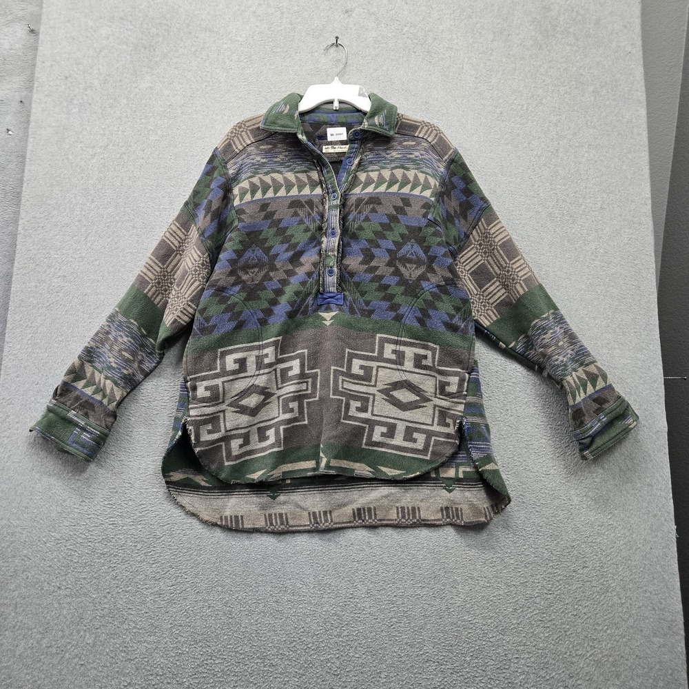 We The Free Women Sweater S Green Geometric Arizona Sky Aztec Western